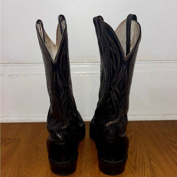 1990s Lucchese 4710 Black Cowboy Boots 11.5 D Mens